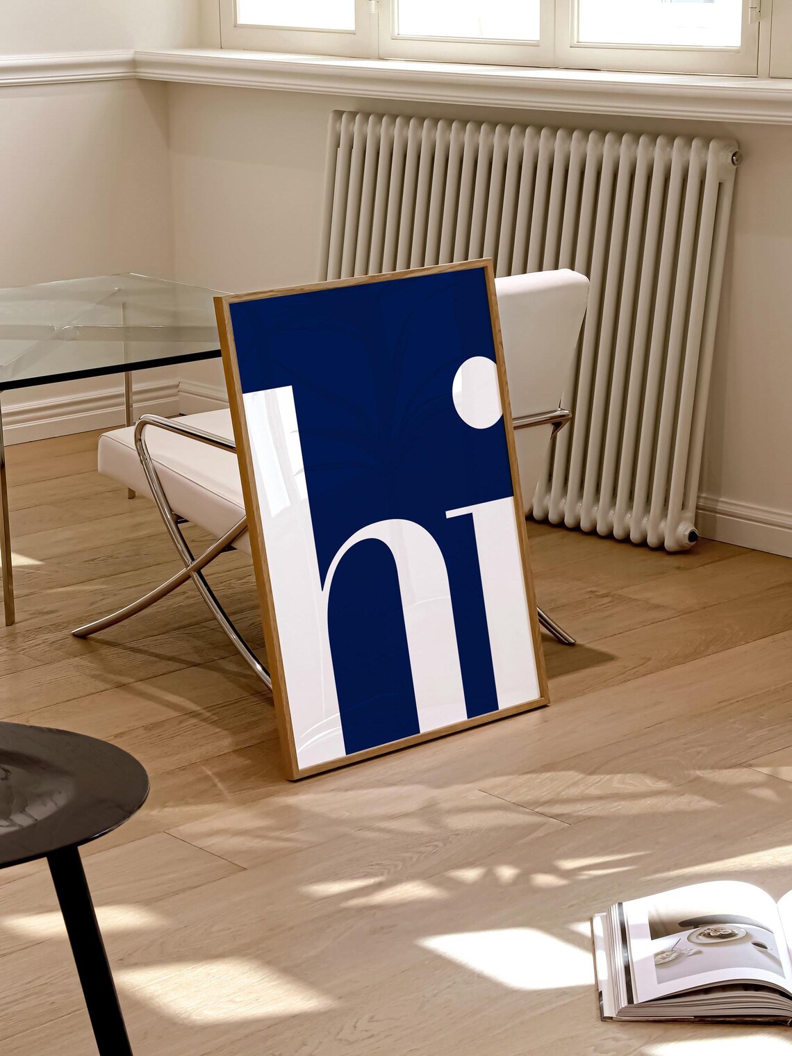 Hi Poster Minimalist Wall Art Hi Wall Art Typography Print Trendy Wall Art Entryway Print Welcome Wall Art Navy Print - Image 2