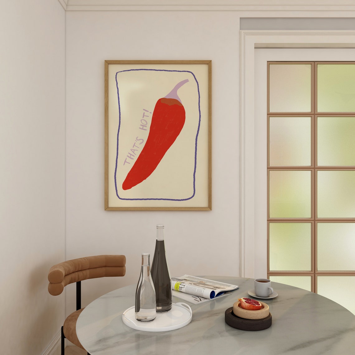 Thats Hot Red Chili Pepper Fun Retro Kitchen Statement Poster - Image 2