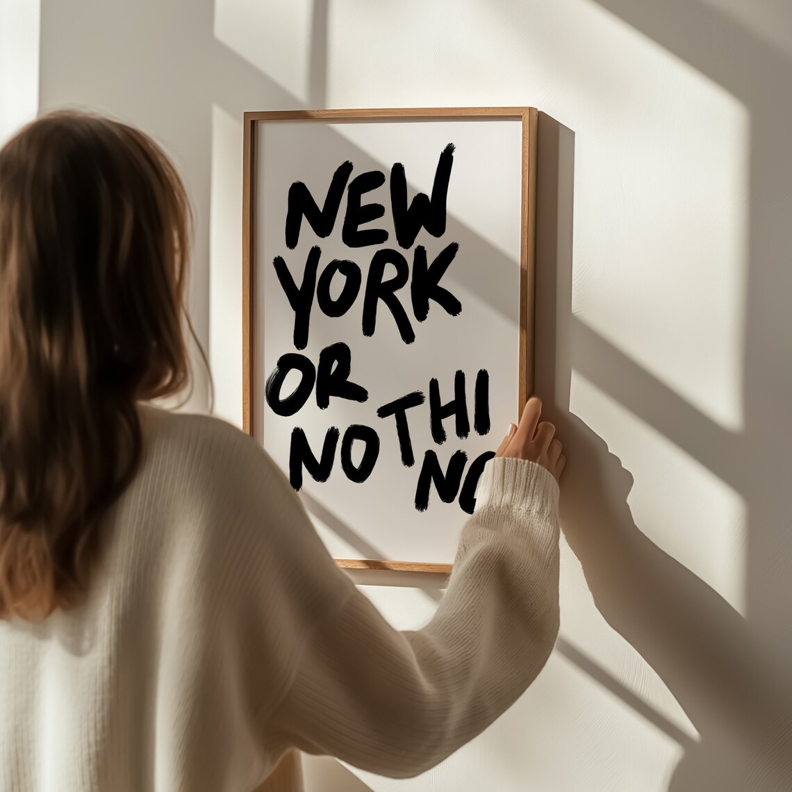 New York Or Nothing Bold Black Hand Lettered City Typography Poster - Image 3