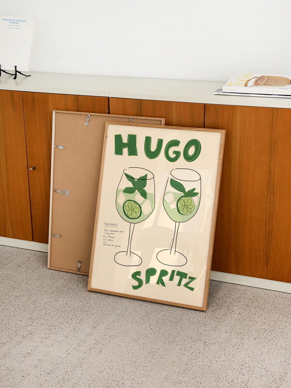 Hugo Spritz Retro Cocktail Art Print, Bar Cart Decor - Image 3
