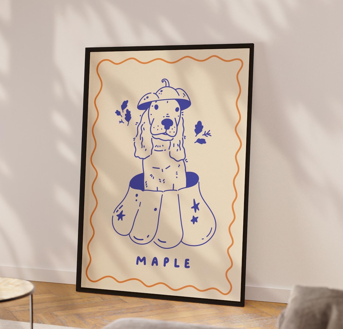 Custom Dog Portrait Halloween, Funny Pet Art Print