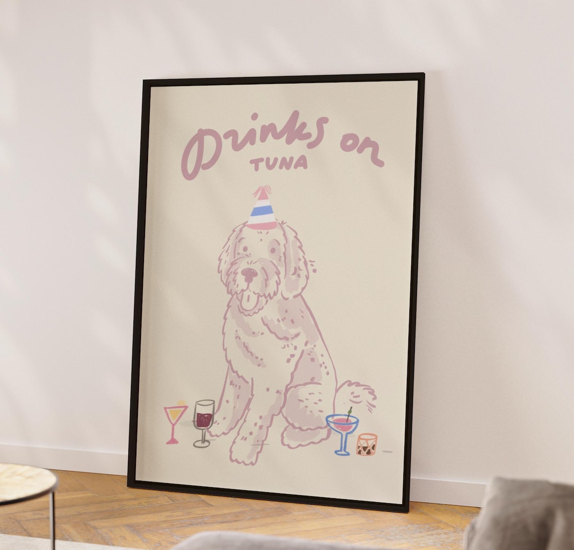 Dog Open Bar Sign, Pet Wedding Portrait Art Print