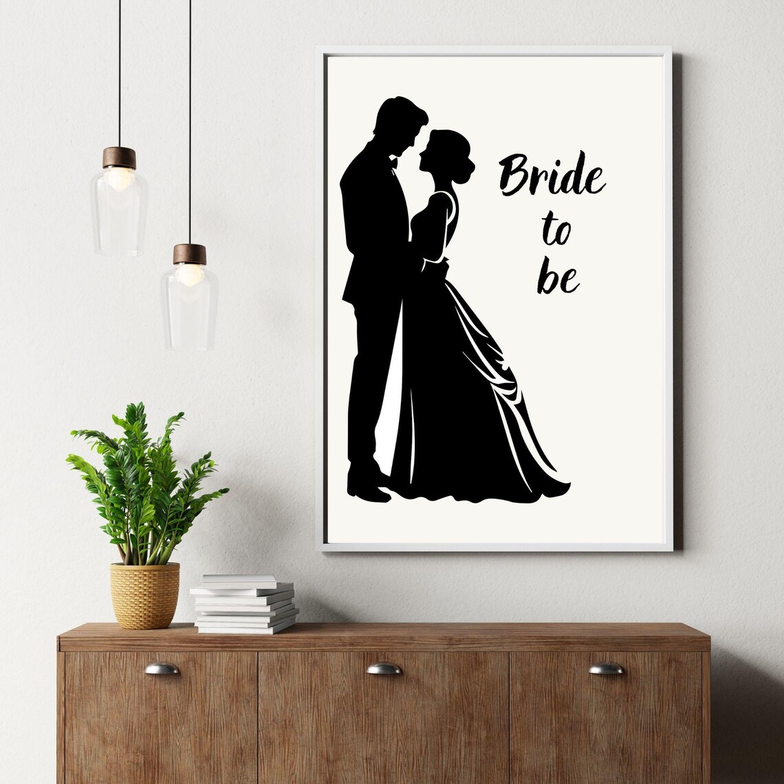 Bride To Be Romantic Couple Minimalist Art Print - Image 2