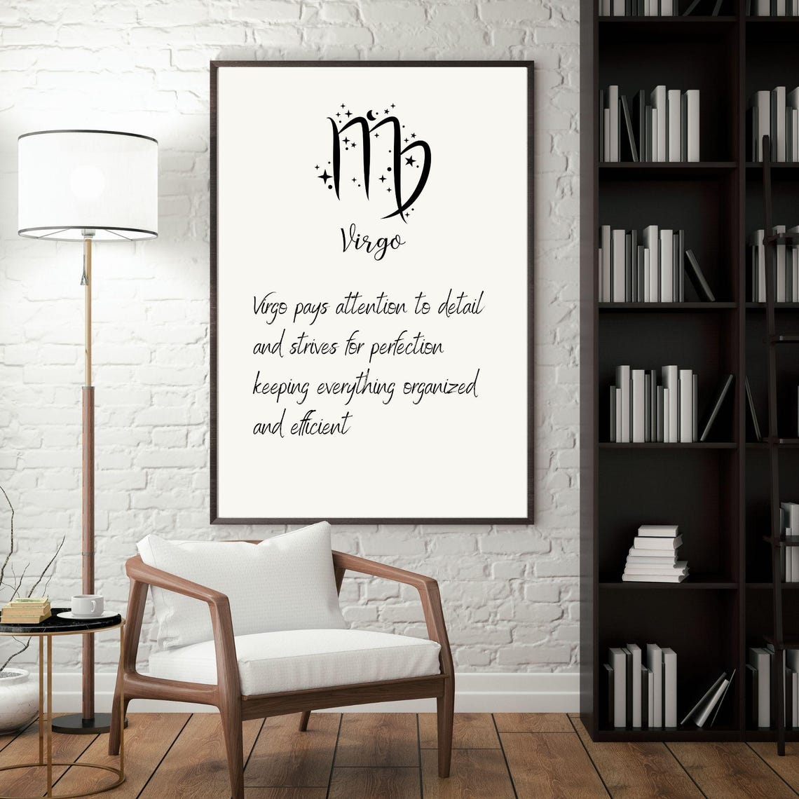 Virgo Zodiac Sign Minimalist Art Print - Image 2