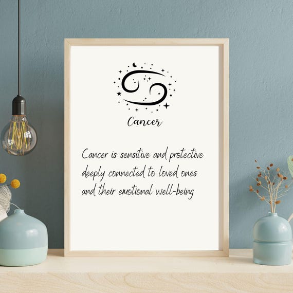 Cancer Zodiac Sign Minimalist Wall Art