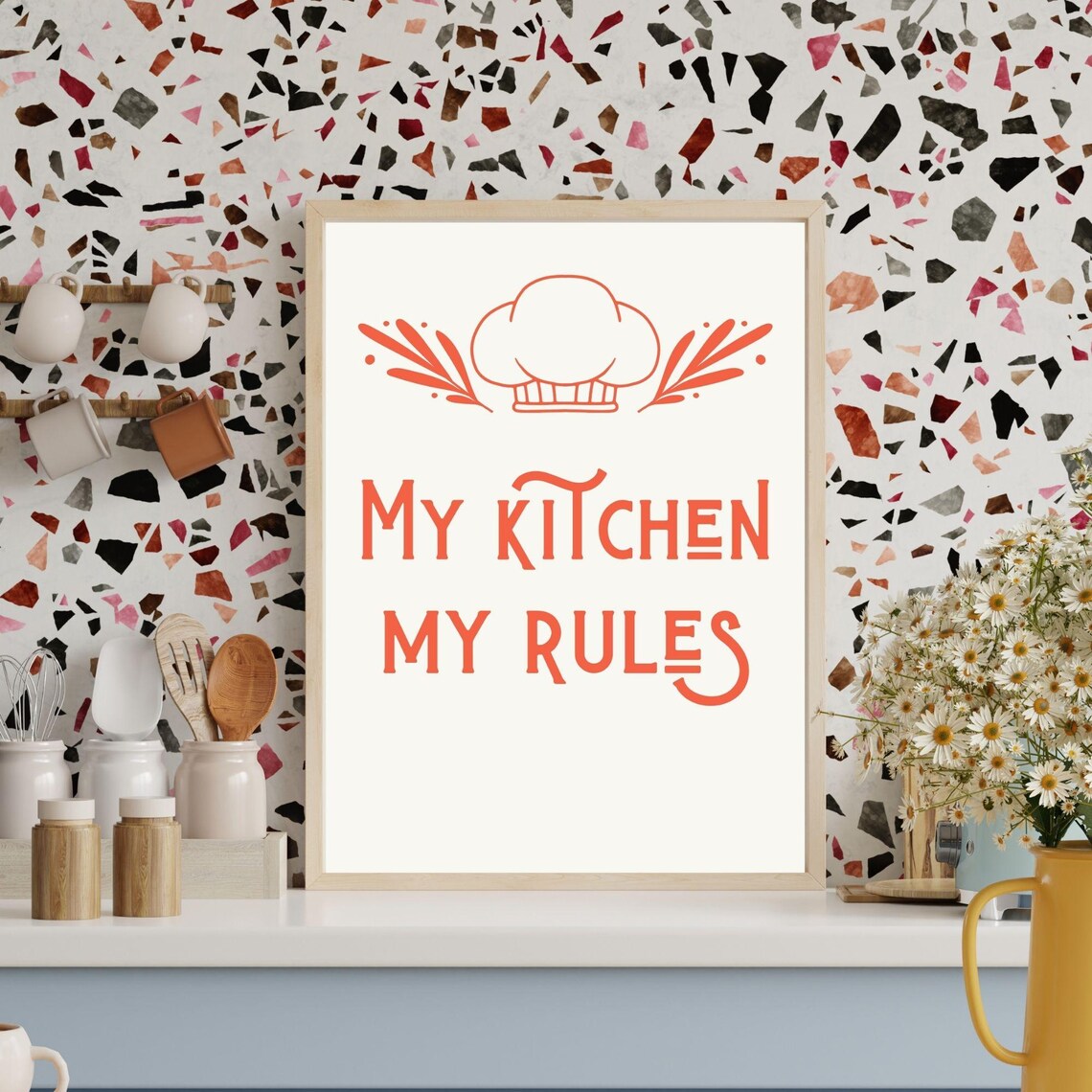 My Kitchen My Rules, Cute Minimalist Kitchen Art - Image 7