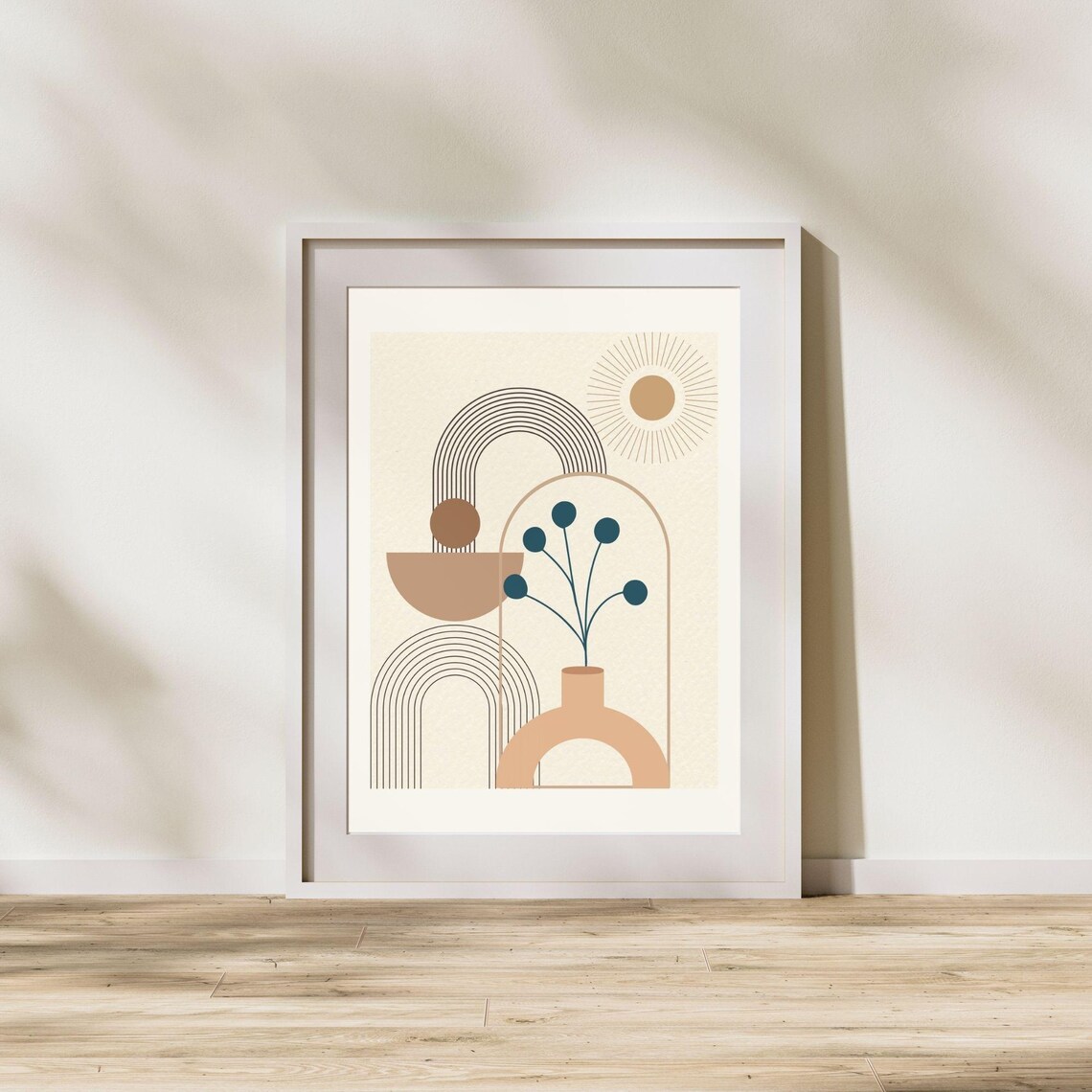 Boho Natural Tones Vase And Shapes, Minimalist Poster - Image 7