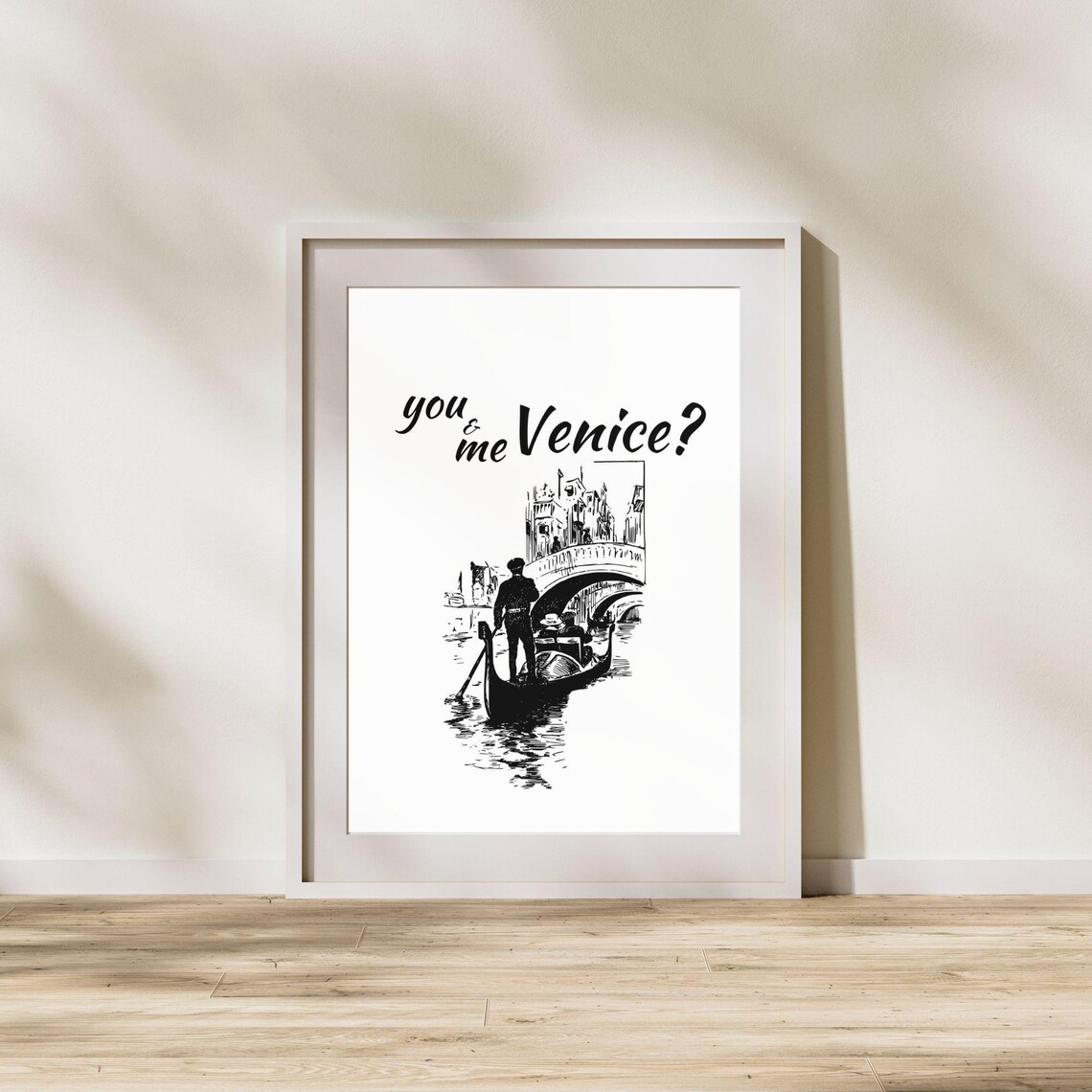 You And Me Venice Romantic Minimalist Travel Poster - Image 4