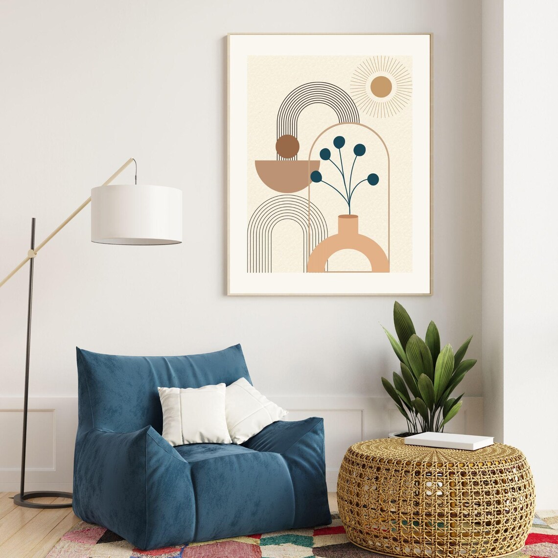 Boho Natural Tones Vase And Shapes, Minimalist Poster - Image 5