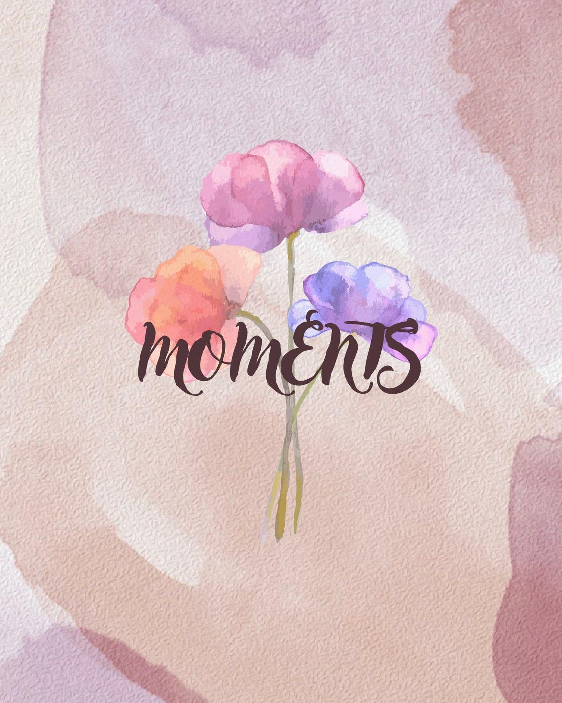 Moments Soft Floral Watercolor Pastel Flower Blossom Wall Art - Image 3