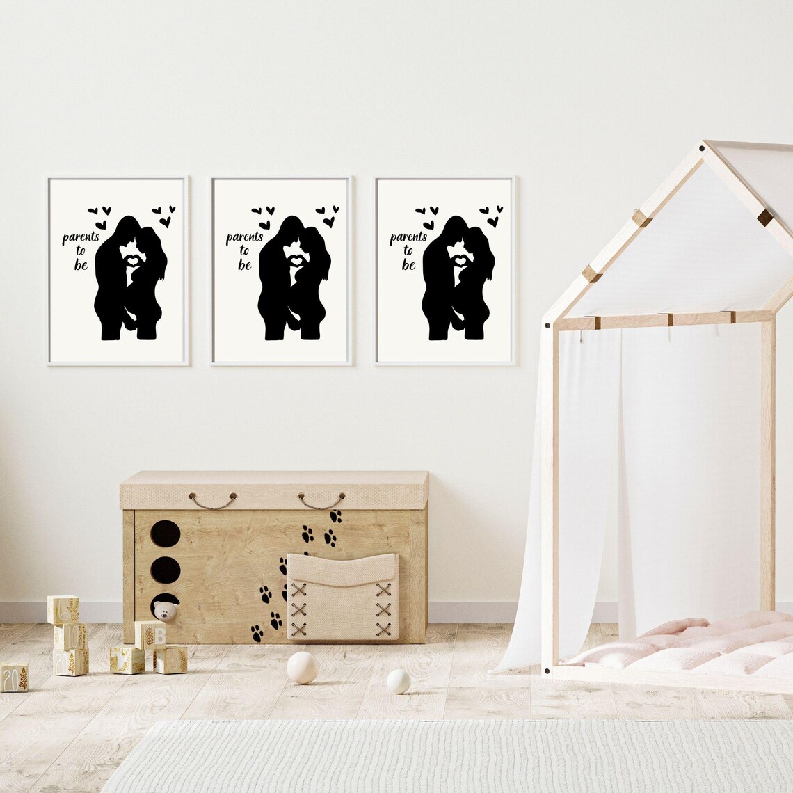 Parents To Be Minimalist Romantic Art Print - Image 7