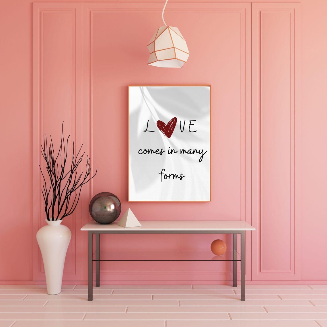 Love Comes In Many Forms Red Heart Minimalist Romantic Wall Poster - Image 2