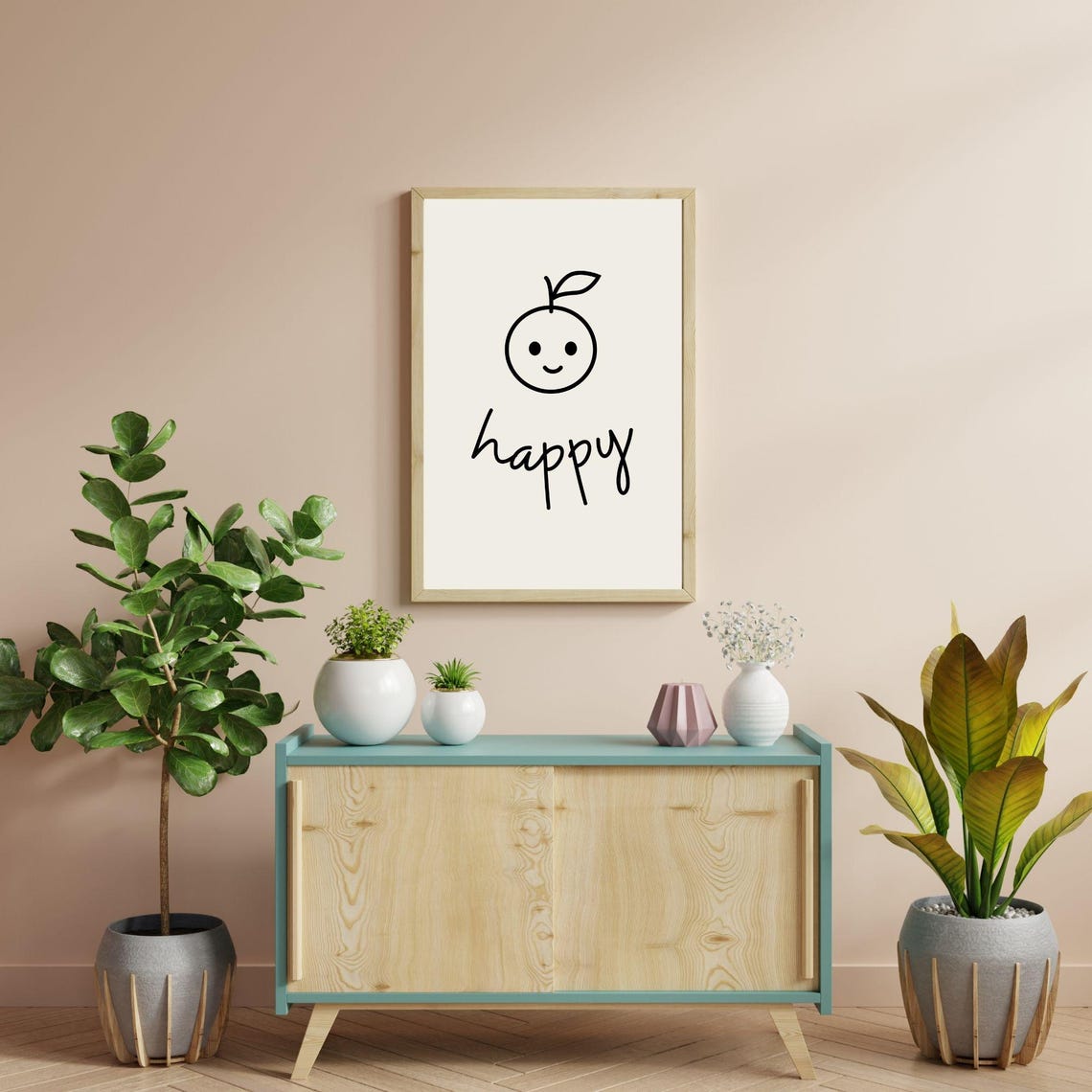 Happy Smiling Fruit Minimalist Positive Mood Cheerful Wall Art Poster - Image 3