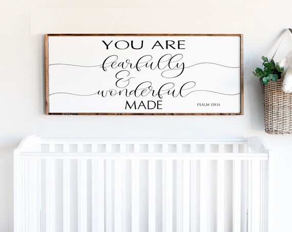 You Are Fearfully And Wonderfully Made Psalm 139 14 Nursery Poster