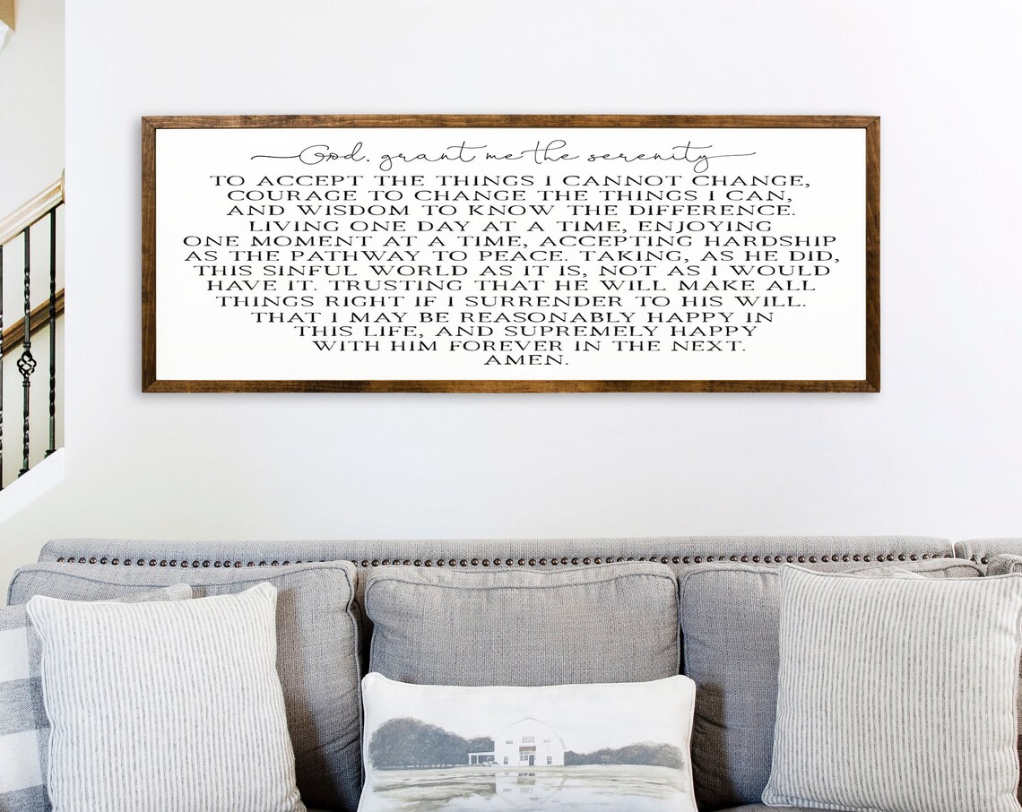 Serenity Prayer Sign, Inspirational Wall Art Print