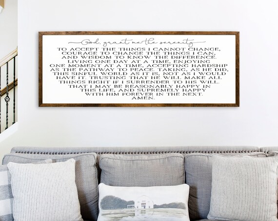 Serenity Prayer Sign, Inspirational Wall Art Print