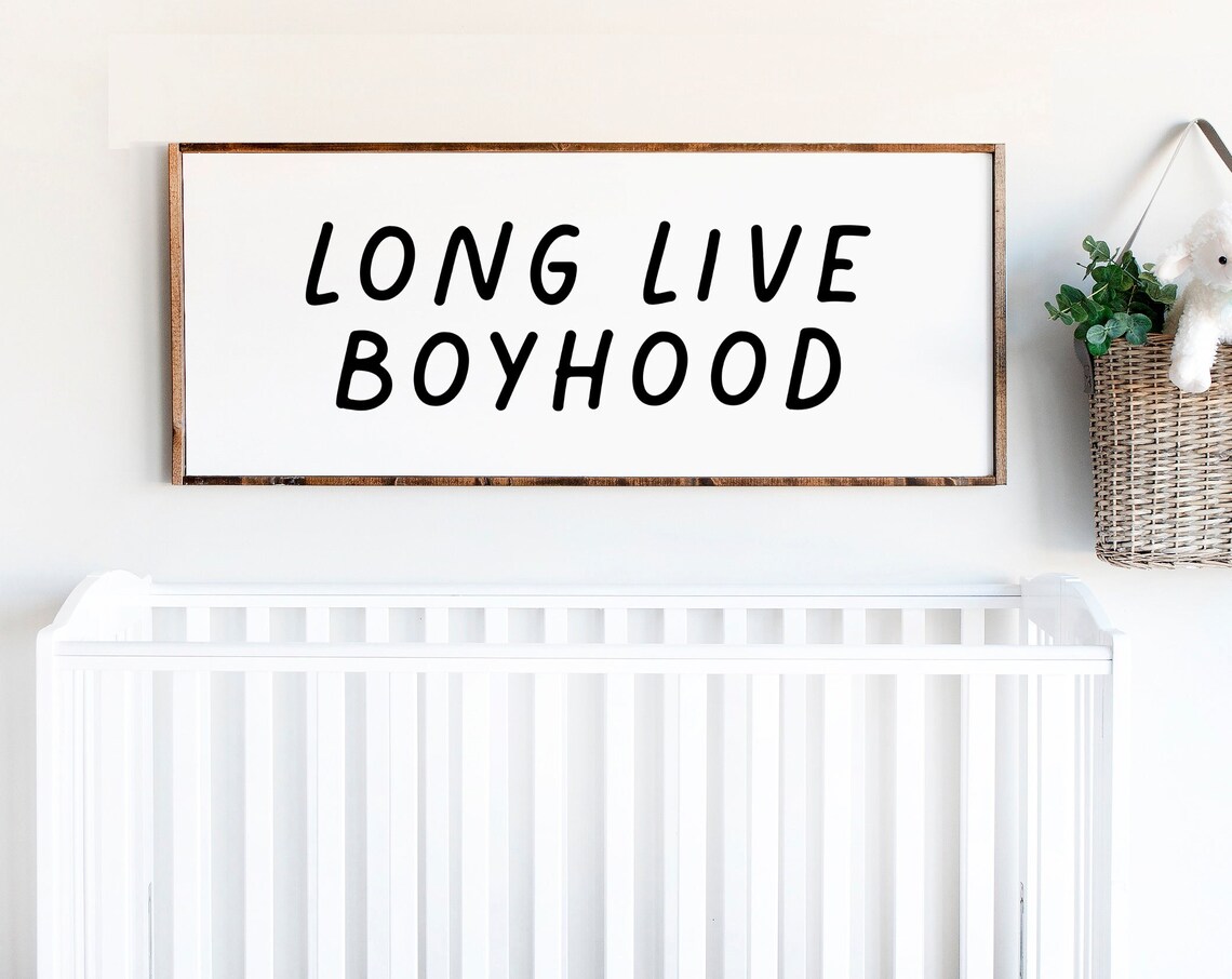 Long Live Boyhood Art Print, Boys Room Nursery Decor