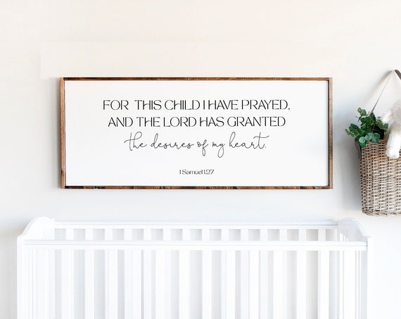 1 Samuel 1:27 Prayed For This Child Scripture Wall Art Print