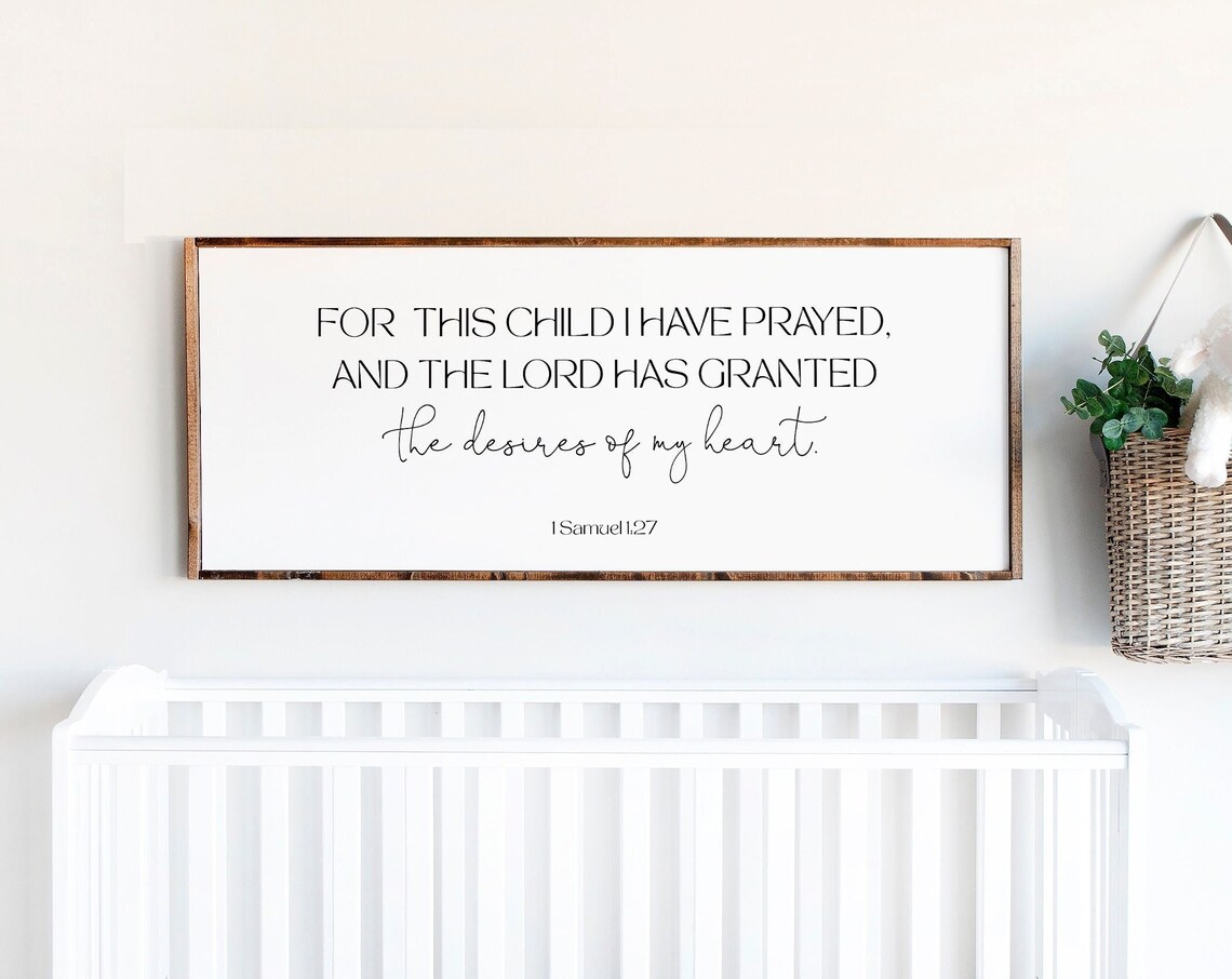 1 Samuel 1:27 Prayed For This Child Scripture Wall Art Print