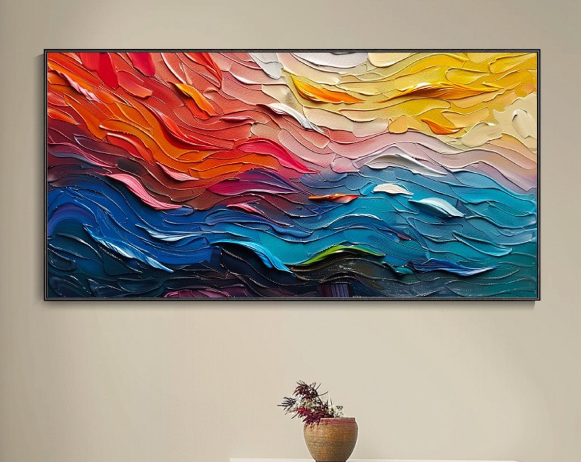 Abstract Oil Painting Floral Art Colourful Floral Painting On Stunning Oil Painting Landscape Painting Living Room Wall Artmordernart