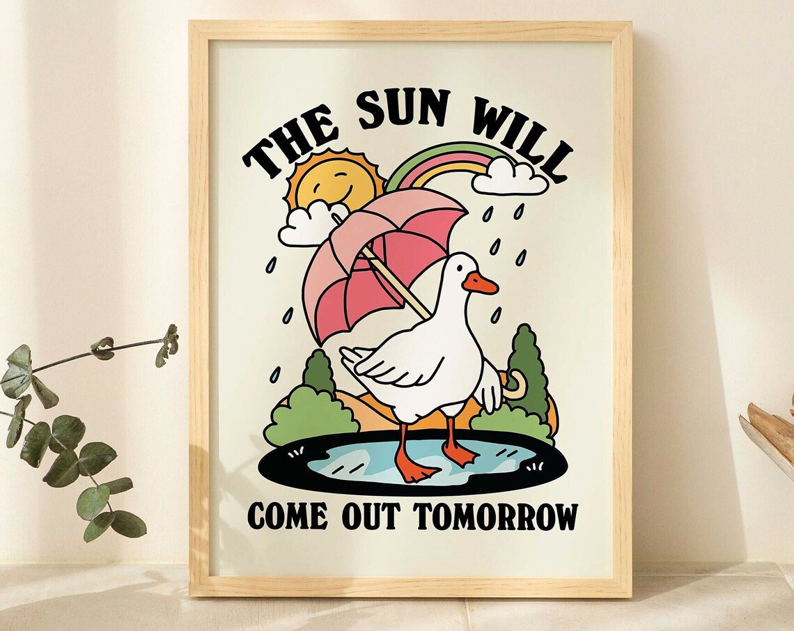 Cute Goose Affirmation Poster for Kids' Spaces