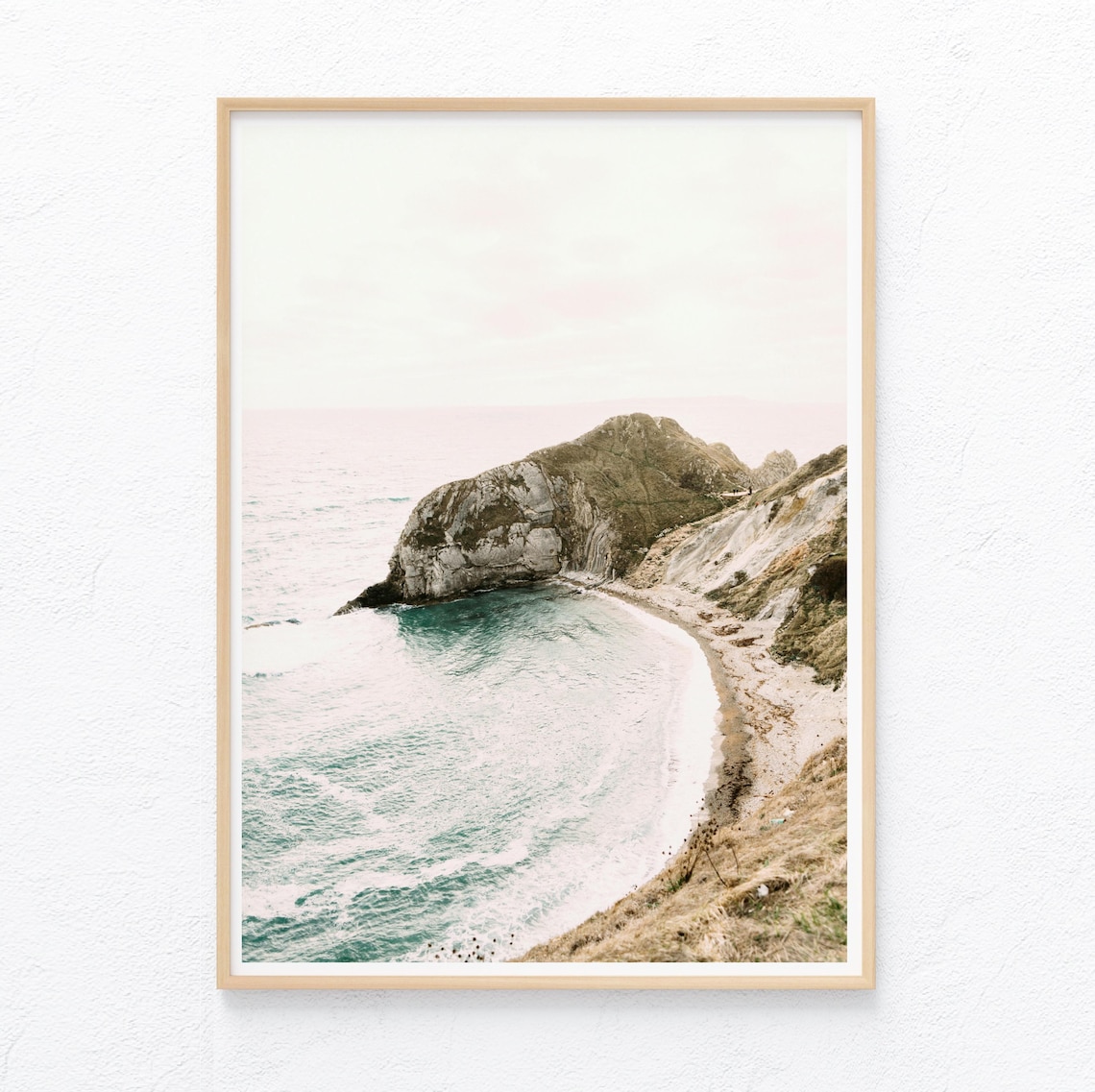 Limestone Cove White Cliffs Turquoise Sea Aerial Coastal View Poster