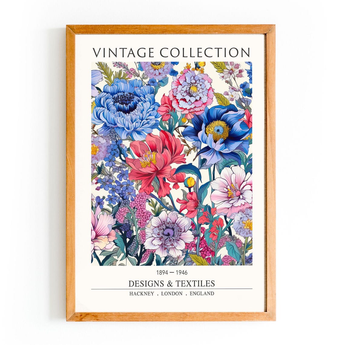 Vintage William Morris Floral Print British Textile Botanical Art