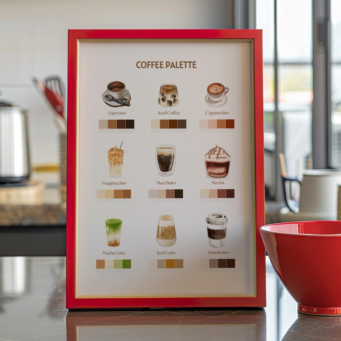 Minimalist Coffee Palette Chart, Kitchen Wall Art - Image 2