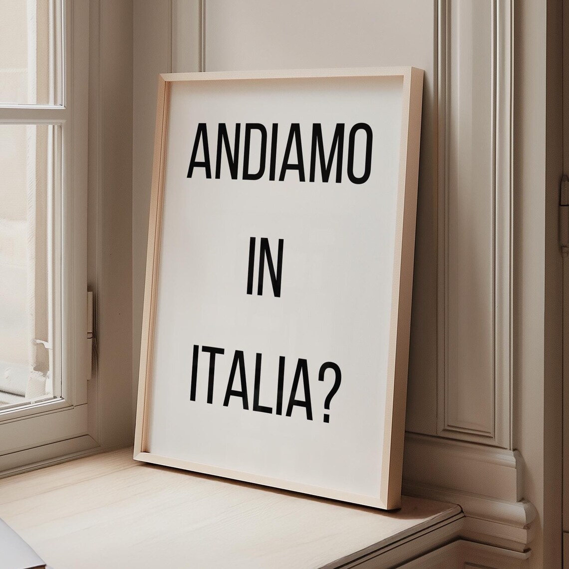 Andiamo In Italia, Minimalist Travel Quote Poster