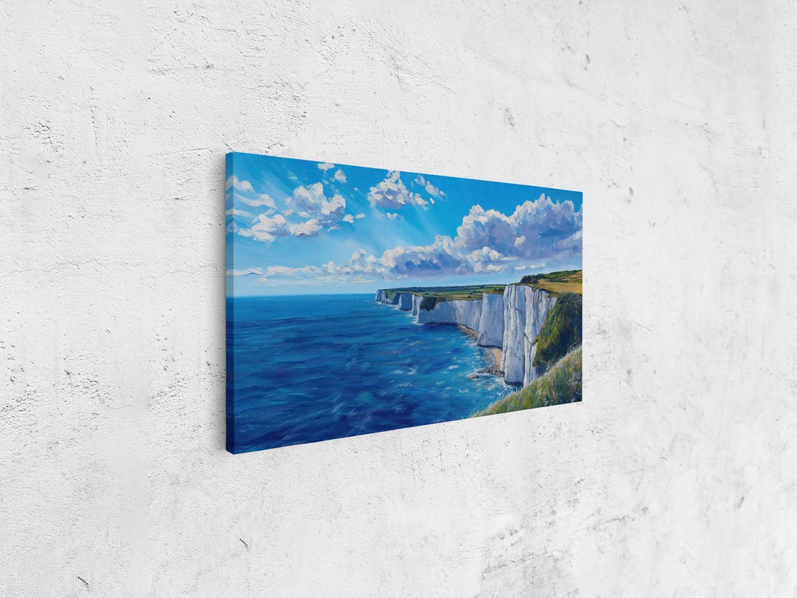 White Cliffs Of Dover Towering Above Deep Blue Sea Waves Poster - Image 4