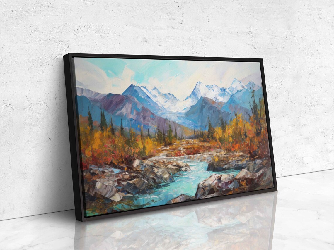 Talkeetna Alaska Oil-Painting-Style Art Print - Image 4