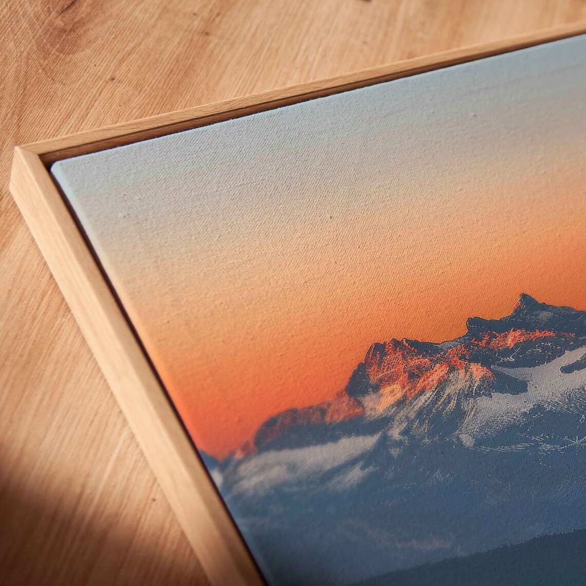 Sunrise Over The Swiss Alps Clear Colorful Sky Wall Art Print Ready To Hang - Image 3