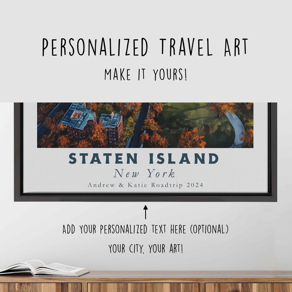 Staten Island New York Fall Foliage Harbor Skyline Sunset Poster - Image 4