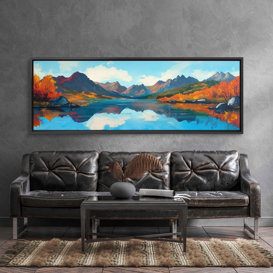 Mountain Range Overlooking Crystal Clear Lake, Art Print - Image 3