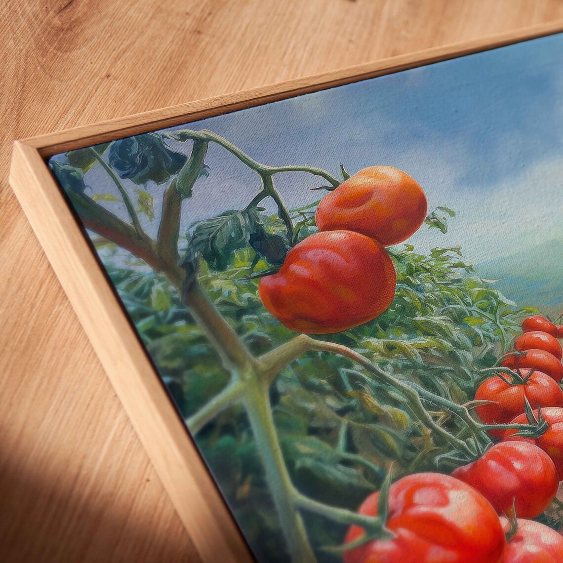 Tomato Garden Rows Ripe Red Tomatoes Vibrant Oil Painting Print - Image 2