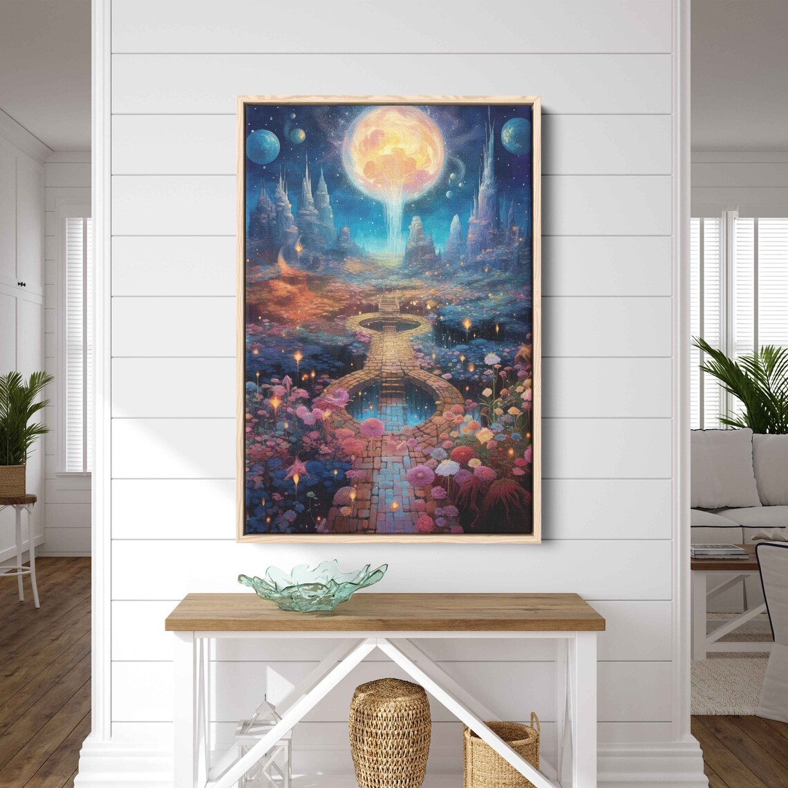 Surreal Moonlit Celestial Path, Abstract Art Print - Image 3