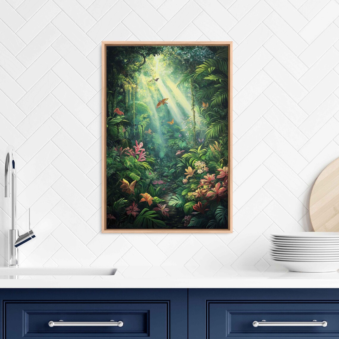 Enchanted Forest Art Print, Exotic Flowers - Image 3