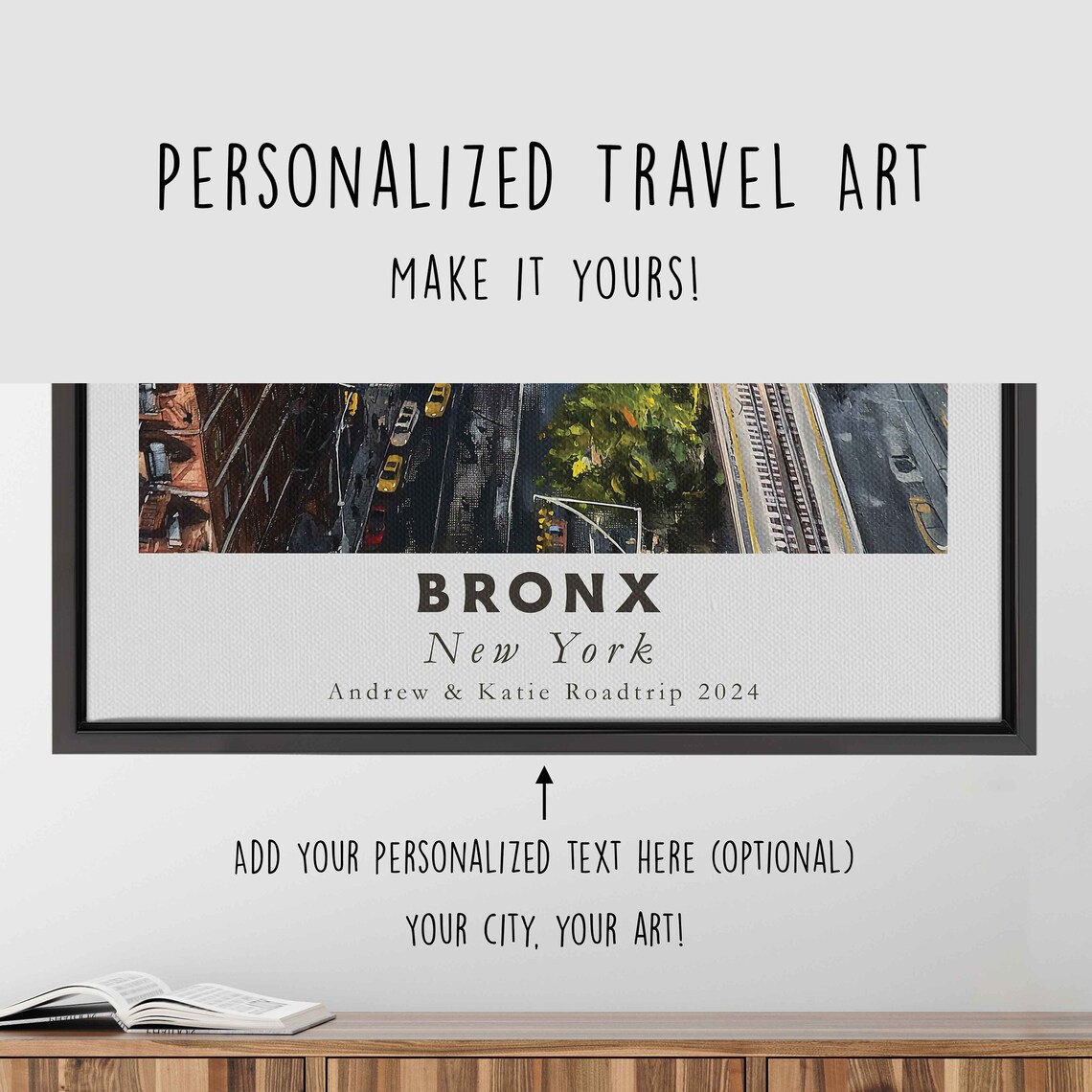 Bronx New York City Street Elevated Train Aerial Travel Poster - Image 4