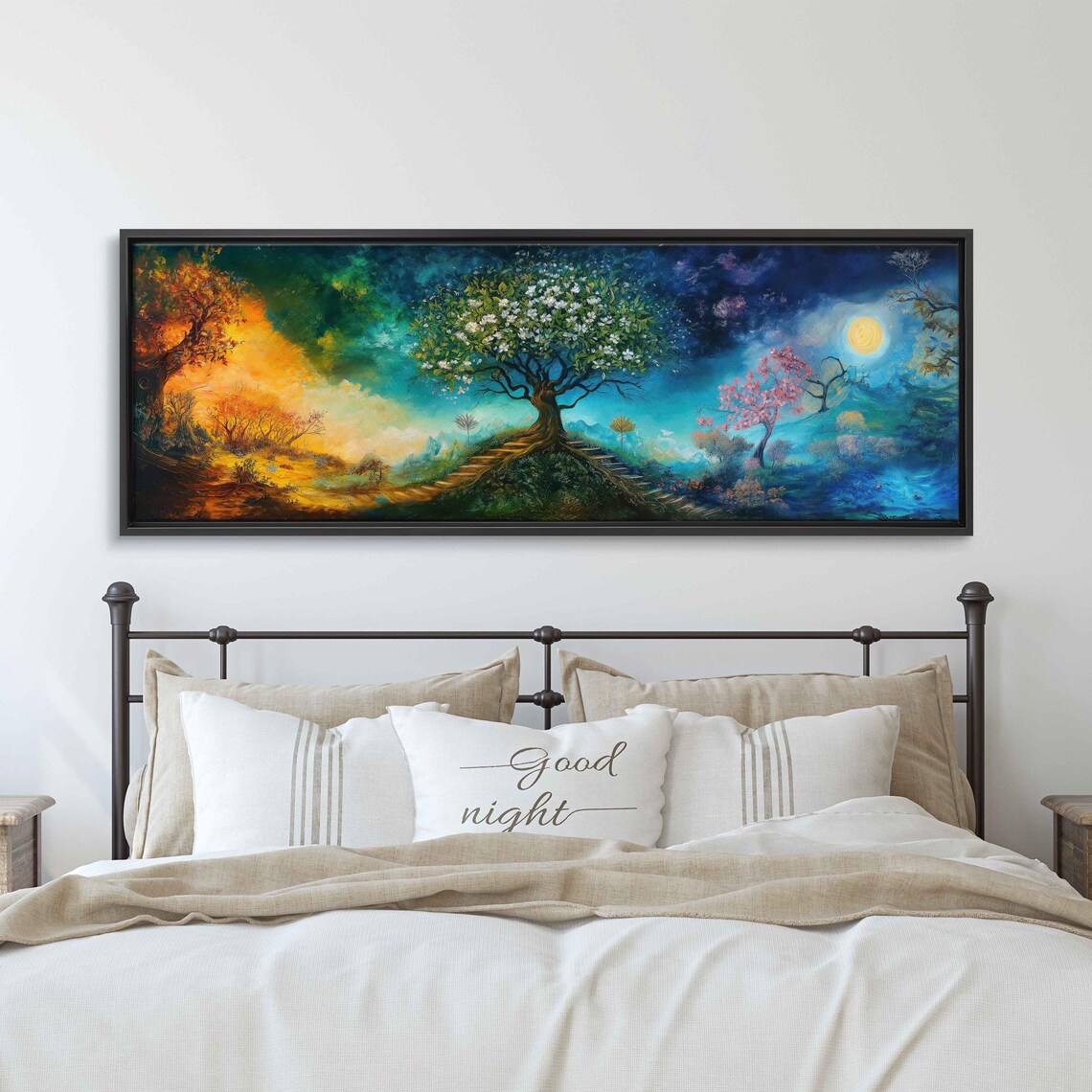 Samsara Wall Art Print Vibrant Nature Bodhi Tree Life Cycle Seasons Changing