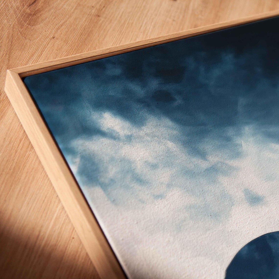 Grizzly Bear In Snowy Landscape Minimal Navy Watercolor Serene Poster - Image 2