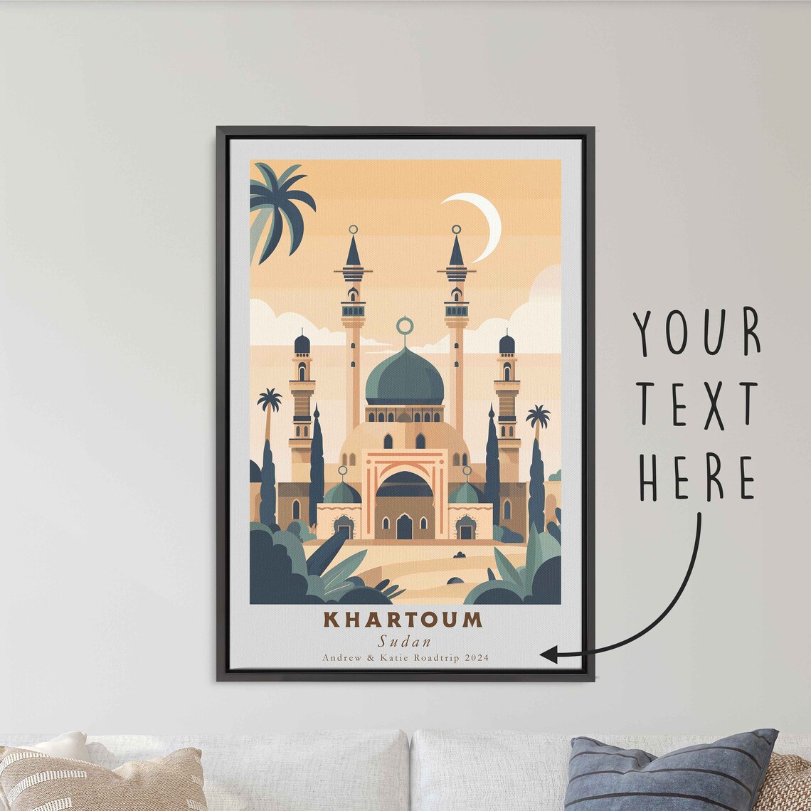 Khartoum Sudan Grand Mosque Domes Crescent Moon Travel Poster - Image 3