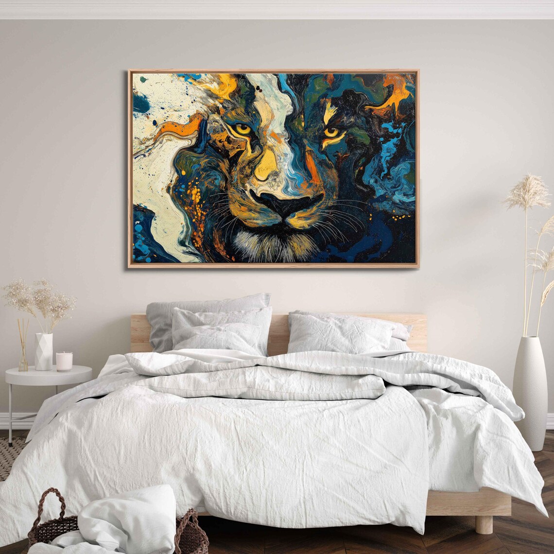Abstract Lion Face, Van Gogh Inspired Swirling Patterns - Image 3