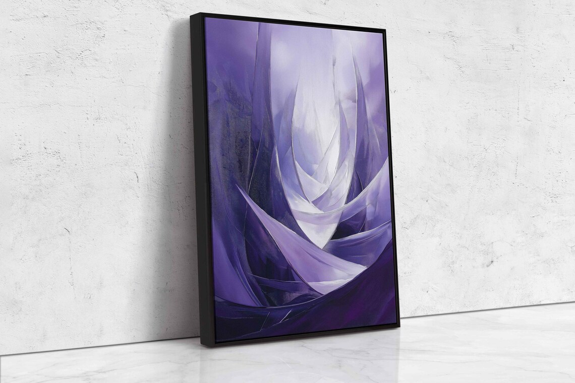 Tranquil Abstract Lavender Scene Art Print - Image 4