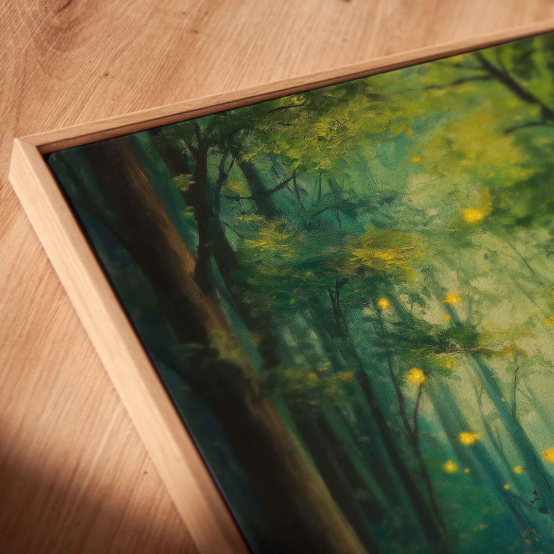 Enchanted Forest Stream With Fireflies And Wildflowers Painting Poster - Image 2