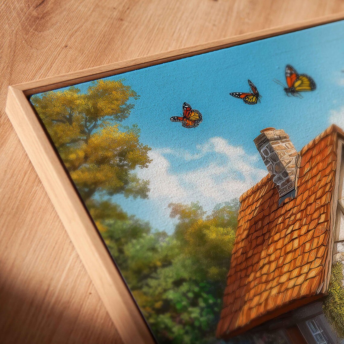 Stone Cottage With Butterfly Garden In Full Spring Bloom Poster - Image 2
