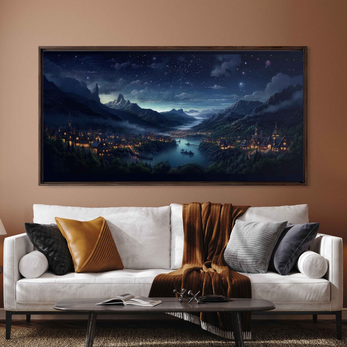 Fairytale City Landscape, Van Gogh-Inspired Art Print - Image 3