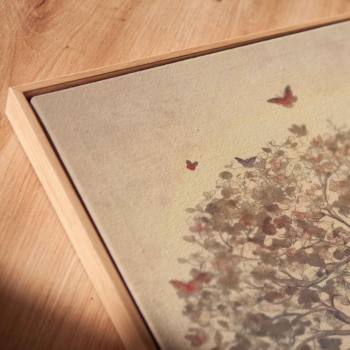 Tree Of Life Vintage Style Pastel Butterflies Botanical Art Print - Image 2
