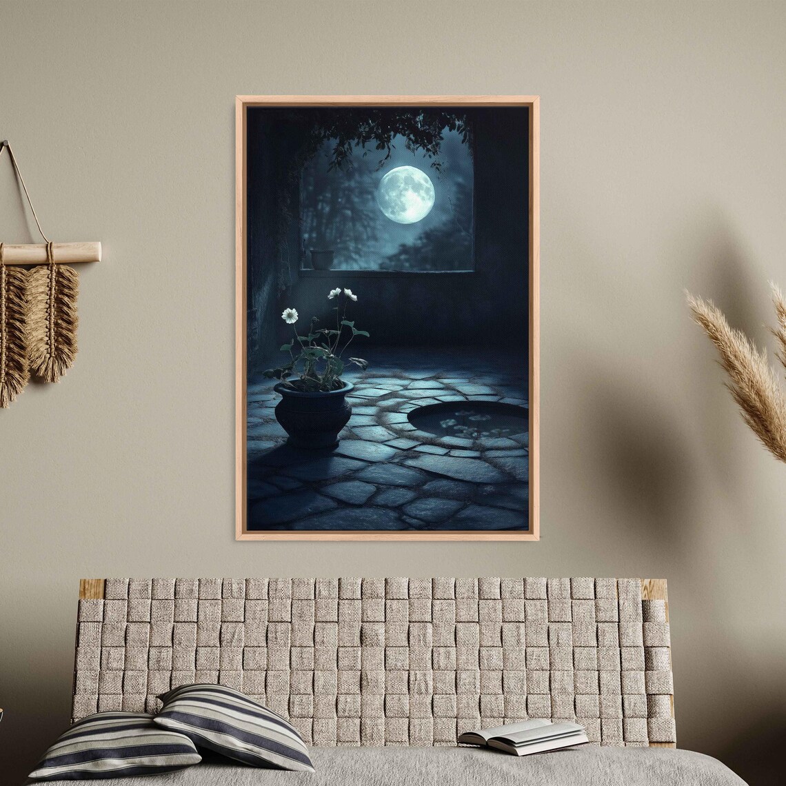 Moonlit Terrace, Ethereal Atmosphere Shadows And Solitude