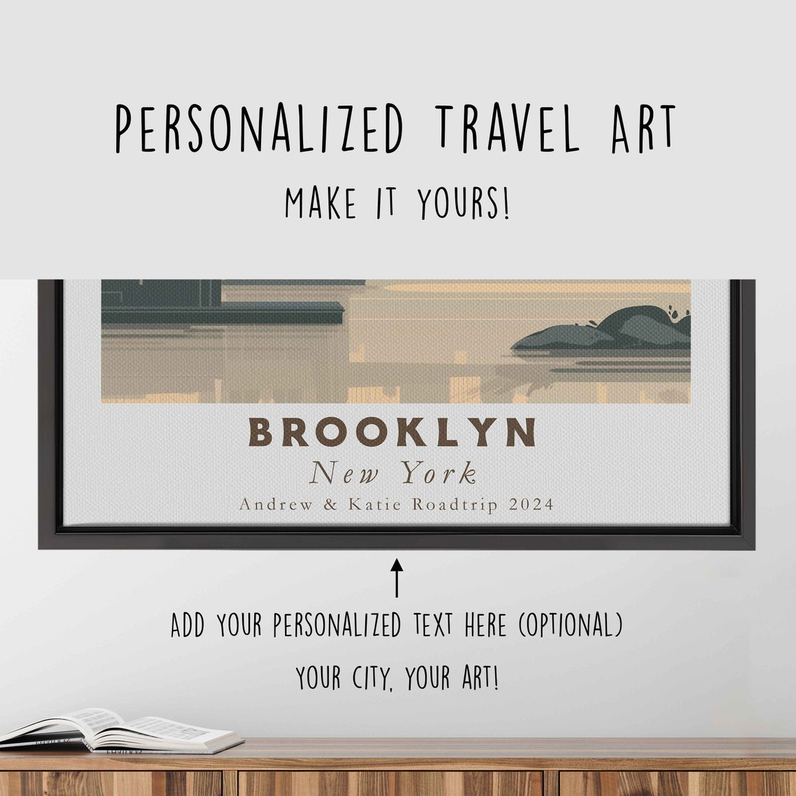 Brooklyn New York Bridge Manhattan Skyline Sunset Travel Poster - Image 4