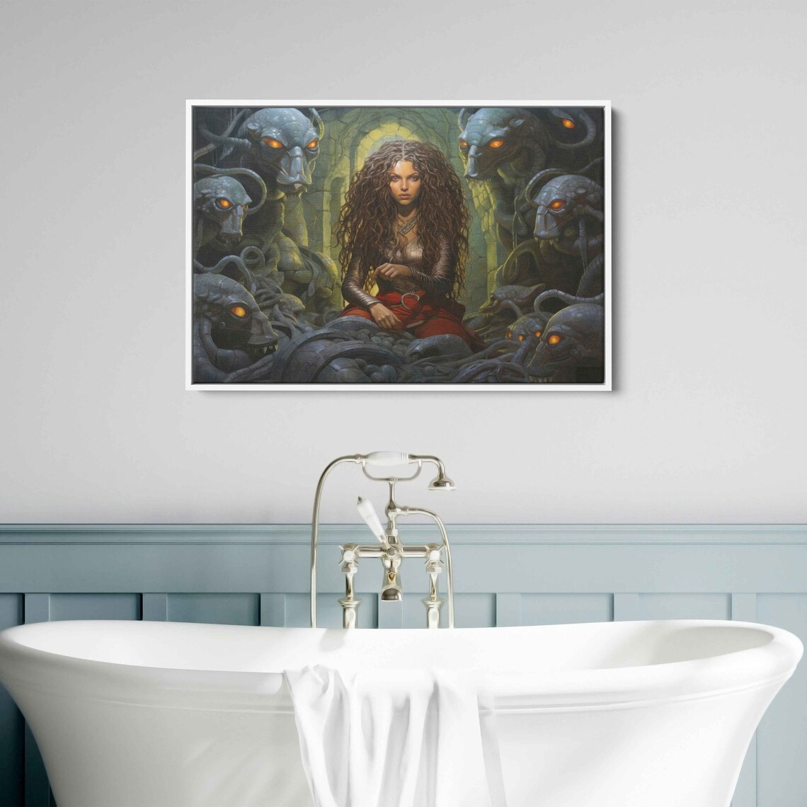 Medusa Gorgon Queen In Cave Greek Mythology Dark Fantasy Serpent Art - Image 3